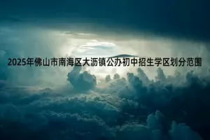 2025年佛山市南海区大沥镇公办初中招生学区划分范围一览
