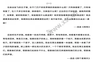 《匆匆》《那个星期天》阅读理解题及答案(阅读答案二)