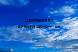 2025年天津市宁河区城区初中招生学区片划分一览表