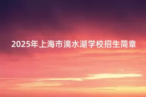 2025年上海市滴水湖学校招生简章(小学+初中)