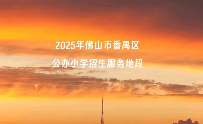 2025年佛山市番禺区公办小学招生服务地段