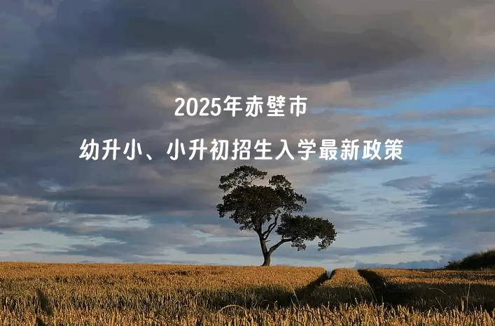 2025年赤壁市幼升小、小升初招生入学最新政策